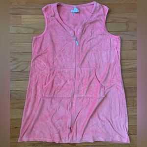 Y2K Pink Jasmine Race Intimates Zip Up Velour House Dress